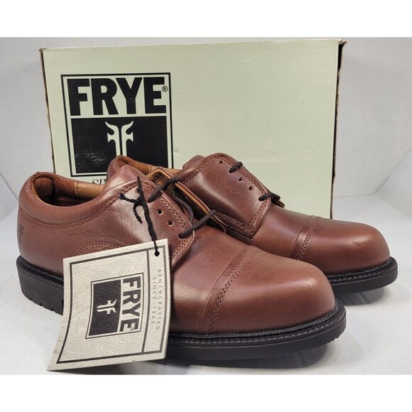 Frye Perth Brown Distressed Leather Oxford Dress Shoes Men's 7.5 84425 NOS W Box - Picture 4 of 14